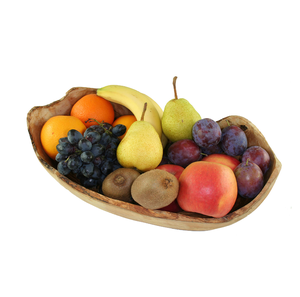 Tazón de madera hecho a mano para el hogar, plato de frutas para fiestas, tazón con forma de limón de madera maciza de haya - Product Image 1
