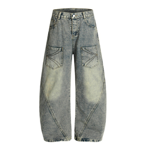 Jeans en denim évasés avec broderie personnalisée, ultra-doux, respirants, écologiques, broderie pour femmes, tissu de qualité supérieure, séchage rapide, coton - Product Image 3
