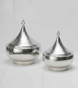 Plat de service de luxe en métal finition miroir doré avec couvercle en dôme et lampe chauffante – Plat de maintien au chaud haut de gamme pour hôtels - Product Image 3