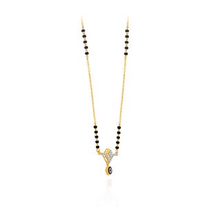 Élégante Chaîne de Mangalsutra pour Femme GLEAMORA ENTERPRISE en Or Rose Plaqué Or Jaune 9K avec Perles Noires Certifiées IGI et Fabriquées en Laboratoire - Product Image 2