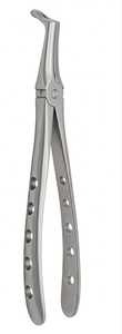 Forceps d'extraction dentaire pour molaires inférieures, à bec courbé et pointe dentelée, en acier inoxydable, réutilisables et autoclavables - Product Image 1