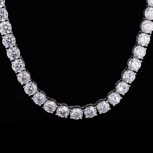 สร้อยคอเงินแท้ 925 แบบ Cuban Link ประดับเพชร Moissanite คุณภาพ VVS รับผลิตตามสั่ง ขายส่ง พร้อมใบรับรอง GRA ผ่านการทดสอบเพชร สไตล์ฮิปฮอป - Product Image 3