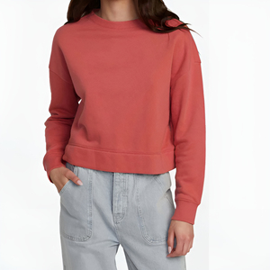 Sudadera Corta de Invierno para Mujer, Estilo Moderno, de Secado Rápido, Manga Larga, Cuello Redondo, Felpa, Personalizable - Product Image 6