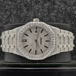 Reloj de Lujo con Movimiento Automático, Estilo Hip Hop, de Acero Inoxidable con Incrustaciones de Moissanita para Hombre, con Caja - Product Image 2