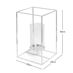 Centre de table doré plaqué or, support de bougie pilier style hurricane avec verre votif, décoration hôtelière, bougeoir artisanal pour l'éclairage - Product Image 6