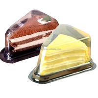 Boîtes à gâteaux triangulaires jetables en plastique transparent en gros d'usine Dessert Cheesecake Containers PET Material accepter personnalisé.