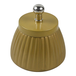 Fancy Round Silver & Gold <b>Decorated</b> Storage Canister with <b>Lid</b> Spicy Kitchen Sugar Pot for Food Spice Coffee Use - Product Image 4