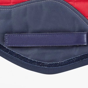 Red <b>Quilted</b> Horse Saddle Pad with Navy Trim And Color Stripes Polyester Material And Color Stripes Polyester - Product Image 6