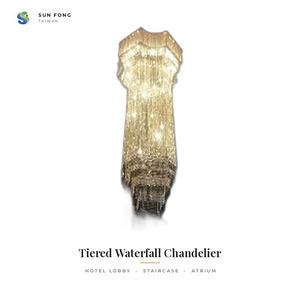 Lámpara de Techo de Cristal Personalizada, Moderna y Lujosa, para Vestíbulo de Hotel, Cristal K9, LED, Fabricación OEM/ODM en Taiwán - Product Image 2