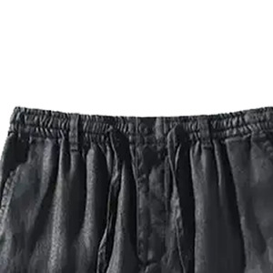 <b>Men's</b> Black Cotton Drawstring Pants Elastic Waist Casual Lightweight Straight Fit <b>Joggers</b> Spring Wear - Product Image 6