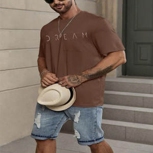 Alta calidad 100% algodón 190gsm verano camiseta de hombre logotipo personalizado estampado de gran tamaño 3D Premium en blanco liso 100% algodón camiseta - Product Image 1