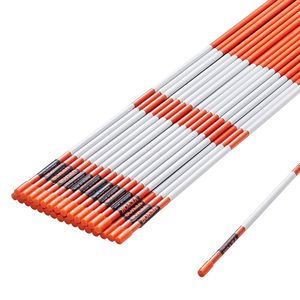 30 pezzi Bastoni in fibra di vetro arancione diametro da 48 pollici 0.4 pollici materiale riflettente paletti da neve 12 \ "in acciaio punta di trapano parcheggi - Product Image 1
