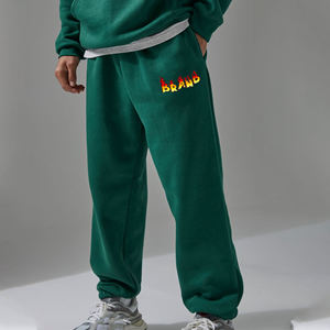 Pantalones Deportivos Transpirables de Peso Medio, Pantalones Largos con Estampado en la Parte Inferior, Cierre con Cordón, Estilo Casual Elegante para Hombre - Product Image 1
