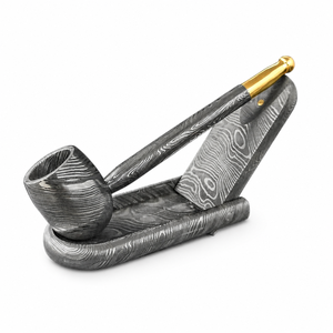 Jexmoo Custom Handmade Damascus Steel Square Smoking Pipe <b>Stand</b> Modern Design Home Decor Unique Pattern Accessory Gift - Product Image 5