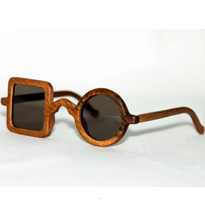 Lunettes de soleil artisanales en bois de zèbre, monture ronde rétro en bois, écologiques, unisexes, polarisées, logo personnalisé OEM - Product Image 5
