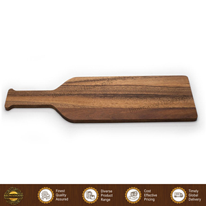 Planche à charcuterie rustique personnalisée en bois d'acacia |   Planche à découper en bois brun faite à la main, épaisseur 15 mm, au meilleur prix - Product Image 3