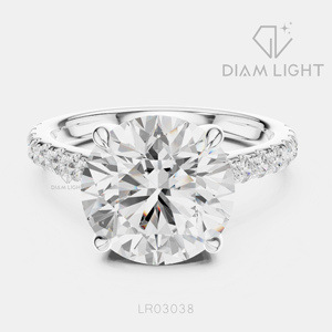 แหวนเพชรทรงกลม 4.00 กะรัต เพาะเลี้ยงในห้องปฏิบัติการ ตัวเรือนทองคำขาว 14K พร้อมใบรับรอง IGI สี F+ ความสะอาด VS+ แหวนหมั้นดีไซน์หรูหราแบบใหม่ - Product Image 1