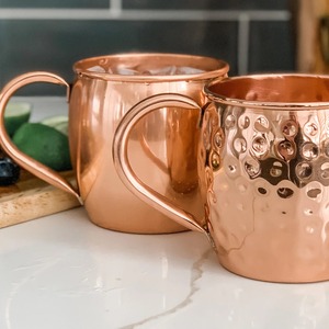 Ensemble de 4 tasses en cuivre pur pour café, thé, eau et bière, ensemble de 4 tasses en cuivre faites à la main pour la maison, la cuisine et le bar - Product Image 4
