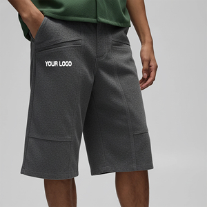 Hot Selling Solid Polyester/Cotton Streetwear Custom Front Panels Gym Wear Men's Shorts Custom Printed Logo sweat shorts - Product Image 1