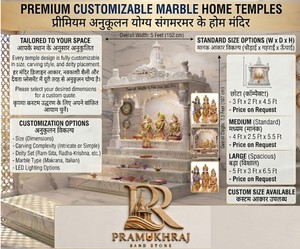 Grand Mandir de Prière Traditionnel en Pierre de Sable, Fait Main, Multi-Niveaux, Durable, Décoration Extérieure Luxueuse, Spirituel, pour Hôtel - Product Image 5