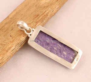 925 pendentif en argent Sterling Design Unique pendentif Charoite bijoux en pierres précieuses pendentif fait main bijoux anciens cadeaux pour femme - Product Image 3