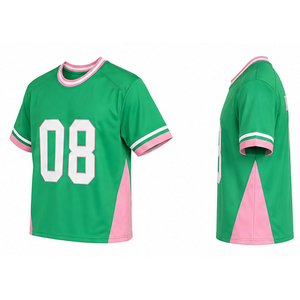 Maillot de football américain sur mesure pour homme, coupe oversize et carrée, en maille, avec col en V et coupe courte, idéal pour les sports d'été - Product Image 3