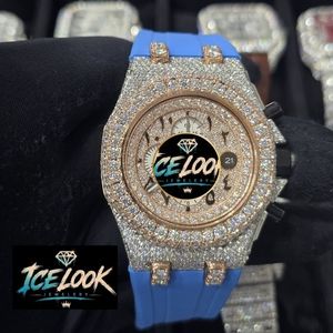 สำหรับนาฬิกา LOOK Luxury Diamond สแตนเลสสตีล ขนาด 43 มม. ตัวเรือนทรงแปดเหลี่ยม กระจกแซฟไฟร์ อะนาล็อก ควอตซ์ ดีไซน์เรียบง่าย สายสีน้ำเงิน สำหรับผู้ชาย - Product Image 5