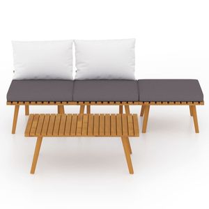 Conjunto de Muebles de Jardín Modulares Medianos de Madera de Acacia Sólida Gris Oscuro, Muebles de Exterior de Primera Calidad - Product Image 3