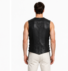 Chaleco con cremallera y estampado de esqueleto negro para hombre con logo personalizado, chaleco gótico de esqueleto para motociclista, chaleco gótico con cremallera para disfraz de Halloween - Product Image 2
