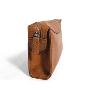 [Hot Item] High Quality Castello Genuine Cowhide Leather Utility <b>Zipped</b> <b>Pouch</b> Characters Pattern Polyester Unisex 5 Colors - Product Image 3