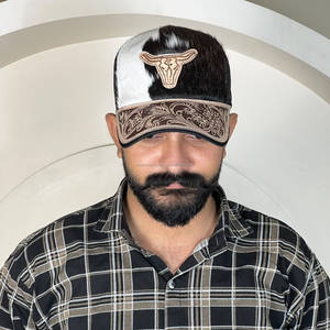 Nueva Gorra de Béisbol Unisex con Visera Curva, Diseño de Toro en Cuero Repujado, Malla y Cierre a Presión, Estilo Trucker - Product Image 4