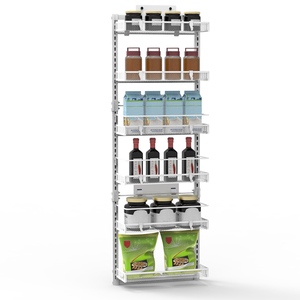 Opzioni bianco-nero-1Pc 6-Tier in acciaio al carbonio porta dispensa Organizer facile installare porta Rack per cucina armadio di stoccaggio 50.19H - Product Image 4