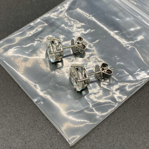 Pendientes de Diamantes Ovalados de Cuatro Puntas Cultivados en Laboratorio en Oro, Oro Rosa, Oro Blanco o Plata VVS VS D E F Corte Ovalado para Mujer - Product Image 4