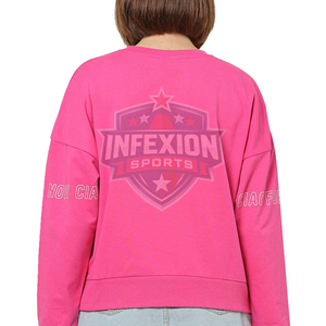 Sudadera Oversize Rosa para Mujer con Estampado de Letras en la Parte Delantera, Manga Larga, 100% Algodón Tejido, Ropa Casual de Primavera - Product Image 4