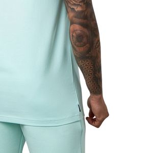 Camiseta deportiva con estampado gráfico verde menta para hombre, cuello redondo, manga corta, atlética, para gimnasio, entrenamiento, ropa deportiva informal, ropa deportiva - Product Image 6