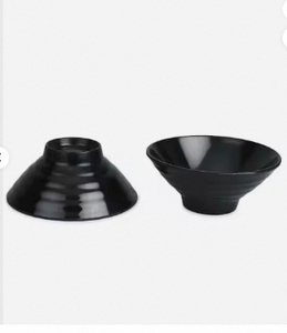 Bols en céramique noire empilables, style Japandi, coniques, émaillés, pour soupes et nouilles, vaisselle - Product Image 5