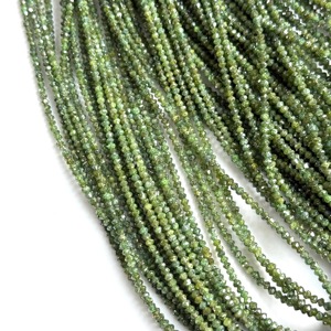Perles Rondelles Facettées en Diamant Vert Naturel 2-3mm, Petites Perles de Pierres Précieuses en Diamant, Fil de 16 Pouces, Prix de Gros en Vrac - Product Image 4
