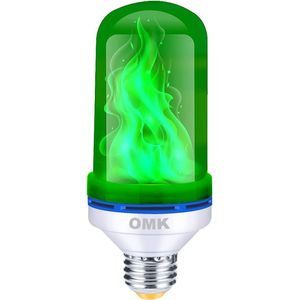 Bombilla LED Verde con Efecto de Llama, Lámparas LED de Fuego Mejoradas para Interiores, para Porche, Barras de Luz con Efecto de Llama Parpadeante, Decoraciones, Velas LED sin Llama - Product Image 1