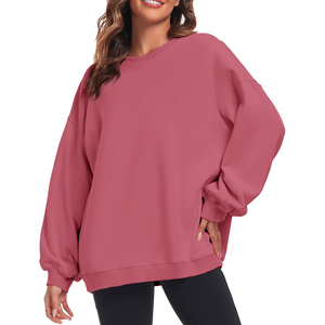 New Design 100% Cotton <b>Women's</b> Fleece Sweatshirts Casual Wear Fashion Solid Breathable Oversize Waterproof - Product Image 6
