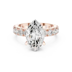 Bague de fiançailles en diamant de laboratoire taille marquise 3 carats, or massif 18 carats, avec large alliance éternité, certifiée IGI, VVS E-F - Product Image 3