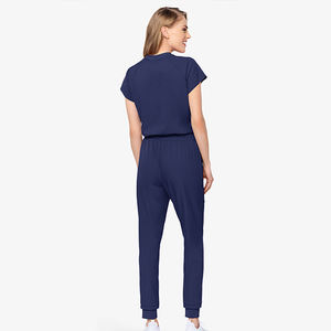 Offre Spéciale – Tenue d'Infirmière Femme Personnalisée, Manches Courtes, Col Rond, Coupe Ajustée, Multi-Poches, Extensible, Fermeture Éclair Intégrale, Tissu Épais - Product Image 4