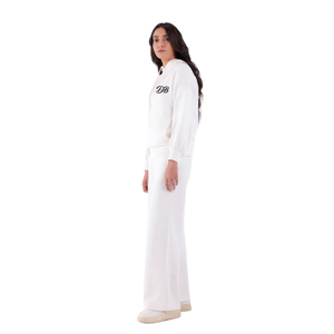 Sudadera con Capucha Oversize Blanca Personalizada con Logo para Mujer, de Forro Polar Grueso, Estilo Pullover con Hombros Caídos, Ropa Urbana al por Mayor - Product Image 6