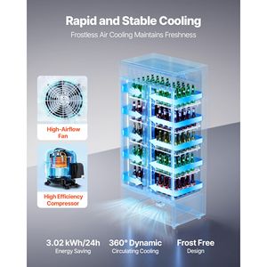 Enfriador de Bebidas Vertical Comercial de 20.8 Pies Cúbicos con 2 Puertas de Vidrio - Refrigerador de Exhibición - Product Image 3