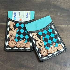 Cartera de Cuero Hecha a Mano de Lujo con MOQ Bajo, Personalizada, con Diseño a Cuadros, Delgada, para Tarjetas de Crédito, sin Cierre - Product Image 5