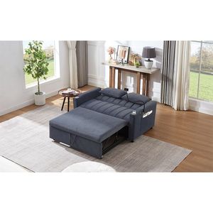 Divano Letto Convertibile da 142 cm con Tre Porte USB, Due Tasche Laterali e Due Supporti Girevoli a 360 Gradi per Telefono - Product Image 2