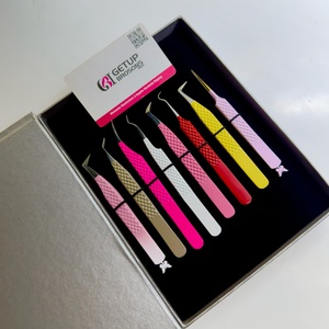 GETUP BROSONS IMPEX – Kit de pinces à extensions de cils colorées et de styles variés, outils de précision en acier inoxydable anti-magnétique et lisses - Product Image 6