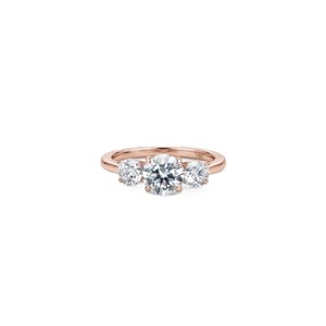 DEF Color VS VVS Clarity 10K 14K 18K Solid Gold Round Brilliant Cut Lab Created <b>Diamond</b> Three Stone <b>Diamond</b> <b>Ring</b> Engagement <b>Ring</b> - Product Image 1