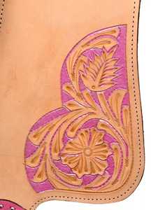 Selle de cheval en cuir Western 2026 avec décorations florales roses et ferrures en laiton pour usage équestre - Product Image 4