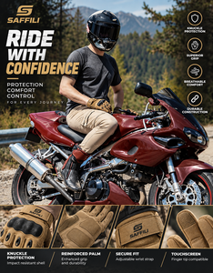 Tactical Full Finger Motorcycle <b>Gloves</b> Hard <b>Knuckle</b> Protection Breathable Anti-Slip Reinforced Palm Adjustable Wrist Closure - Product Image 4