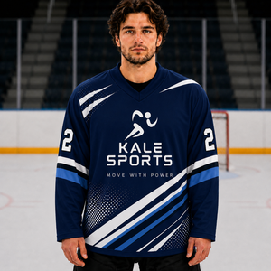 Maillot de hockey sur glace à manches longues respirant et à séchage rapide, design personnalisé, broderie personnalisée, maillot de hockey sur glace en twill - Product Image 5